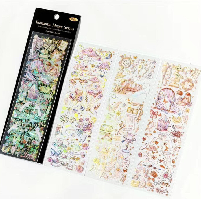 3 Sheet Pack- “Appointment” Romantic Magic Stickers- Uncut, Scrapbook, DIY