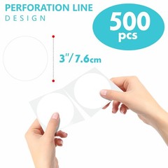 3″ White Round Circle Dots Stickers Labels with Perforation – 500 PCS Roll