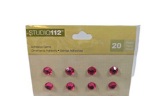 Studio 112 Adhesive Gem Stickers 20 Count Pink New Crafting Scrapbooking
