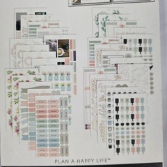 Lot of 4 HAPPY PLANNER Stickers, Neutral Pastel Pink Themes, almost 3000 pieces