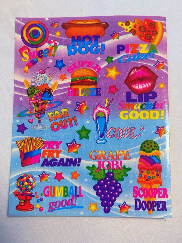 Vintage Lisa Frank Teacher Stickers Rare Galaxy Galactic Hot Dog Junk Food