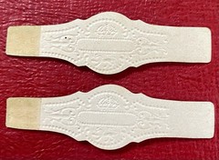 Set of 2 1920s Cuban Gold Cigar Bands – MINT New Old Stock – Unused Gold Gilt