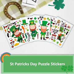 12 Sheets St Patricks Day Stickers for Kids, Make Your Own St. Patrick’S Day Lep