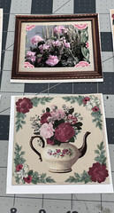 6 Vintage Pink Floral Card Toppers Collage Supplies Scrapbooks Junk Journal