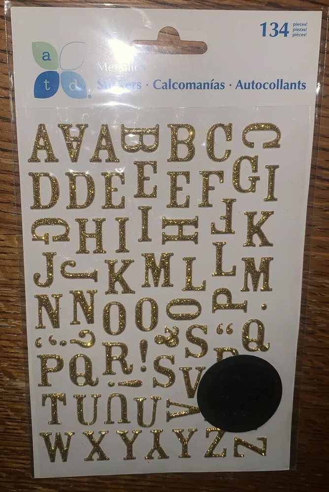ATD Momenta Gold Glittery Alphabet Letters Number Card Making Scrapbook Stickers