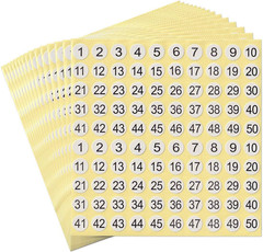 – Number Stickers – 1 to 50 Round Self Adhesive Stickers | Inventory/Storage Org