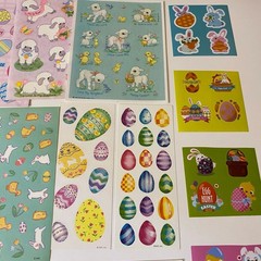 Vintage & Modern Easter Stickers Set Bunnies Chicks Lamb Hallmark AGC & More