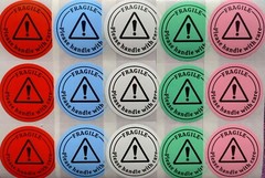 40 HANDLE WITH CARE STICKERS 2″ ROUND LABELS SHIPPING SUPPLIES SCRATCH RESISTANT