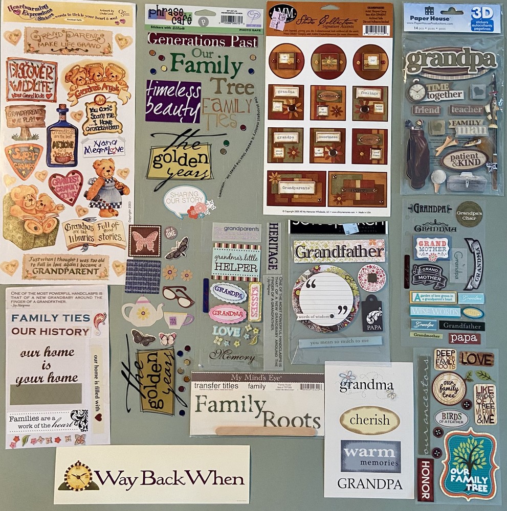 Lot of GRANDPARENTS Stickers! MAMBI, Sticko, Paper House, Etc