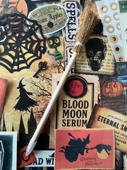 #731 -125+pcs WITCH W/ BROOM PEN SCRAP JUNK JOURNAL KIT REAL EPHEMERA – JOURNAL