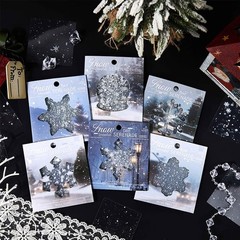 Alideco 120pcs Scrapbook Stickers Vintage Winter Snow Scene Snowflakes Scrapb…