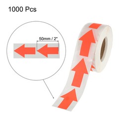 2Pcs Arrow Sticker Labels 500 Count/Roll 1.3×2 Inch Fluorescent Yellow/Red