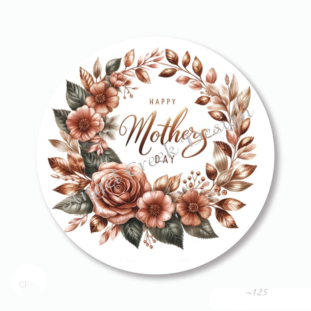 BRONZE ROSES HAPPY MOTHER’S DAY FAVORS SCRAPBOOK STICKERS ENVELOPE SEALS LABELS