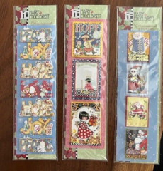 (3)Vintage Mary Engelbreit Dimensional Stickers Christmas SANTA HOPE JOY PEACE
