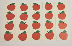 Mrs. Grossman’s Stickers Lot of 5 Strips ~Red Apple~Vintage 1986 RARE HTF