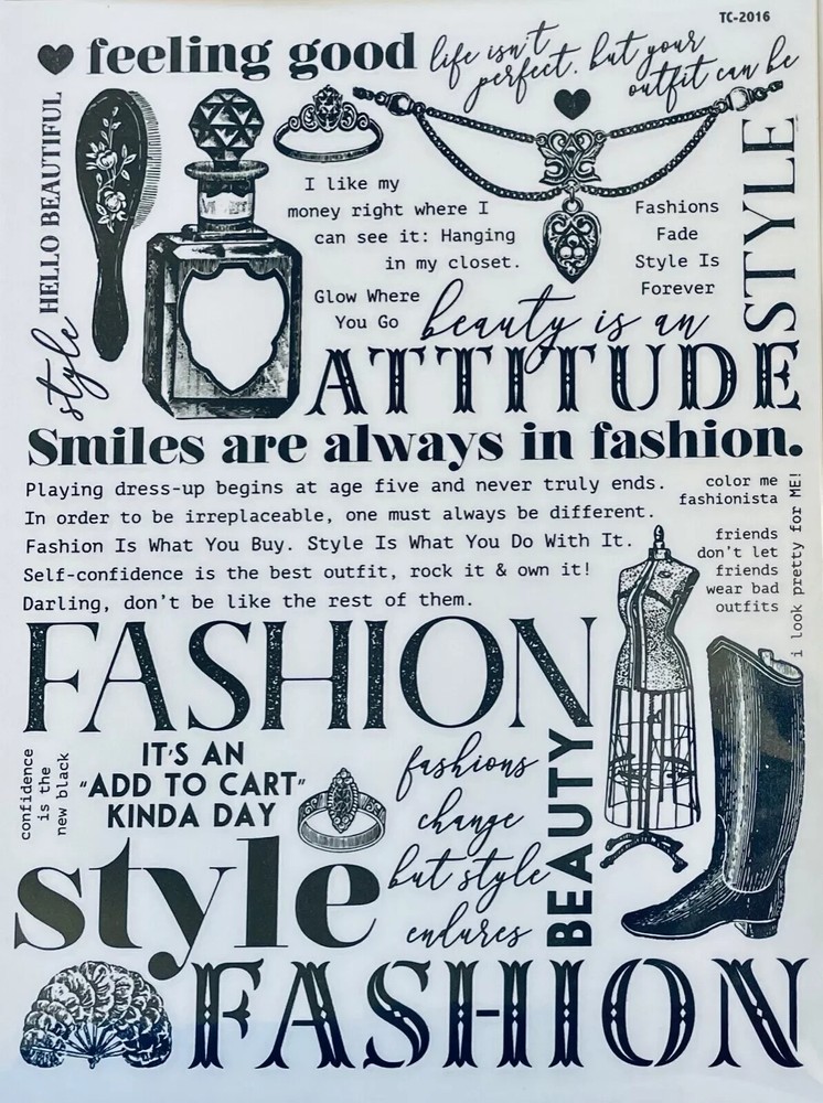 Fashion Style Phrases Rub On Transfers Sticker Planner DIY Crafts Scrapbook
