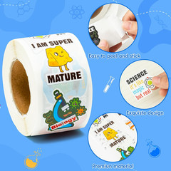 Natural Sciences Roll Stickers – 1000Pcs Biology Experiment Stickers in 2 Rolls