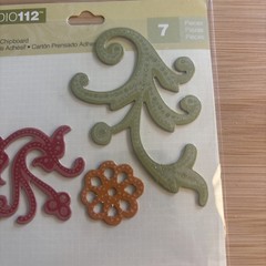 Studio 112 Adhesive Chipboard Stickers Scrolls Flowers Swirls