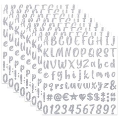 648 Pieces 8 Sheets Letter Stickers Glitter Small Self Adhesive Alphabet Numb…