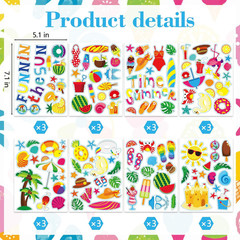 432PCS Summer Stickers, Self-Adhesive Sun Beach Ice Cream Sticker Summer Party S