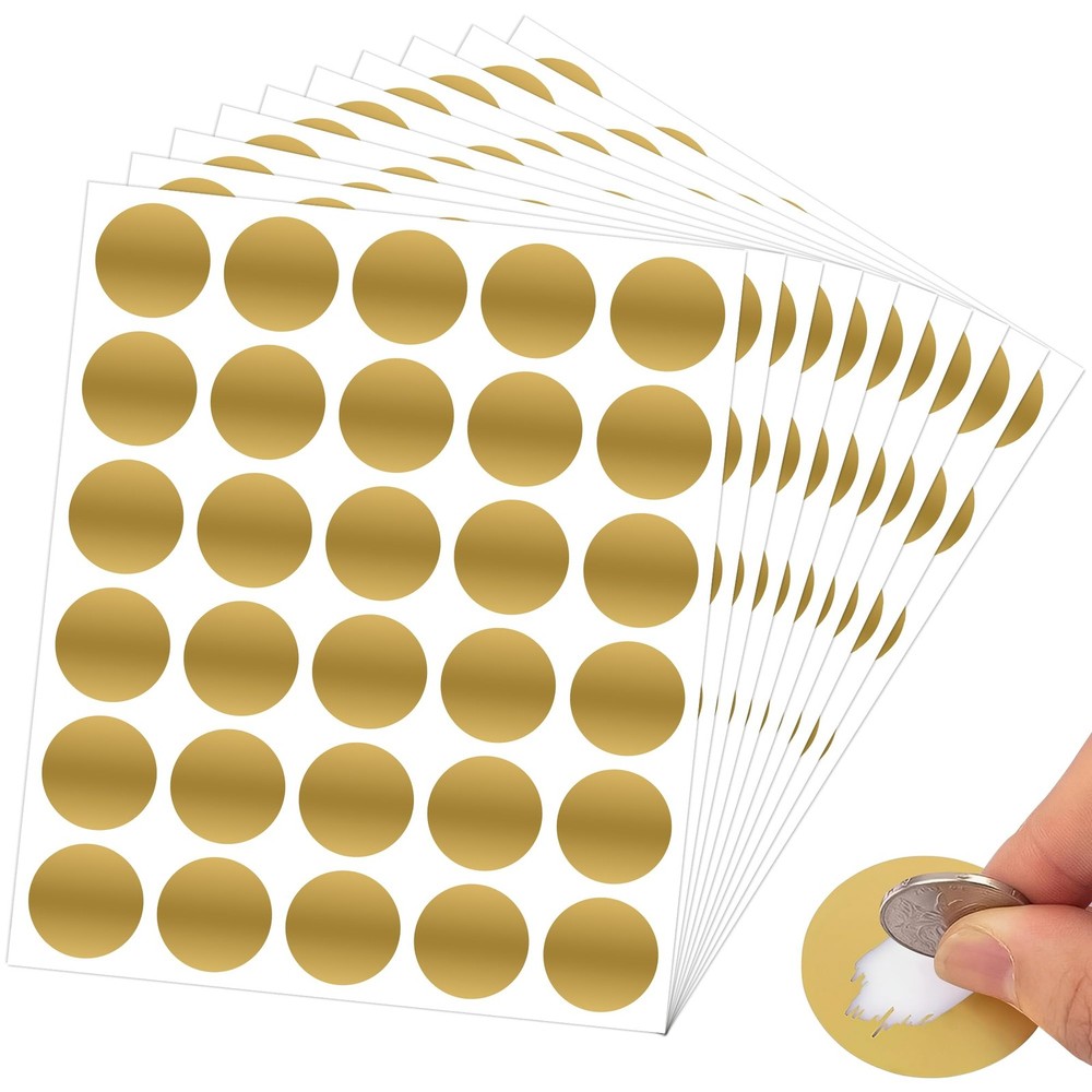 300 Pcs Scratch Off Stickers Sitckers 1 inches Round Self Adhesive Scratch Off