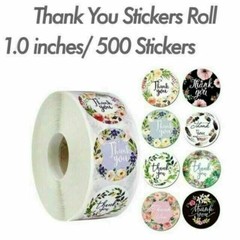 1″ Thank You Stickers Roll, Thank You for Supporting My Small Business 500Pc/per
