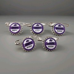 Set of 5 – Replica ELLIE BADGE GRAPE SODA BOTTLECAP PIN! «UP» 1:1 Replica Up Pin