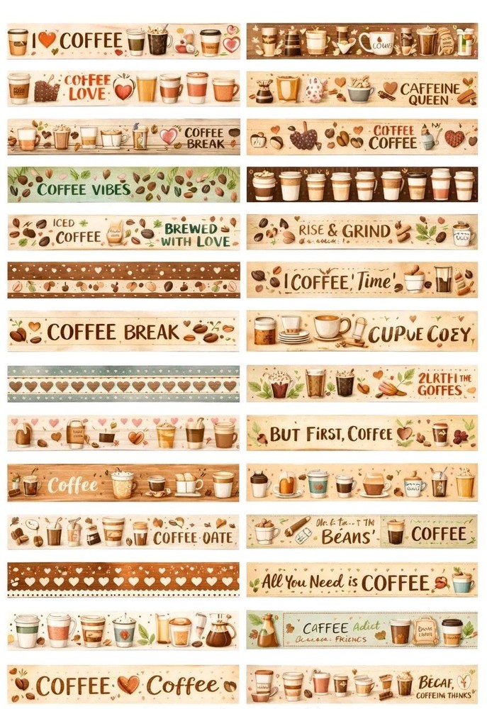 Coffee Embellishments Kit Junk Journal Scrapbook Choose A Set