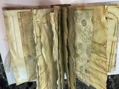 9 X 6 Handmade journal W/ Coffee dyed Paper. Hard cover