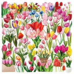 200PCS Transparent Plant Flower Leaf Stickers PET Decorative Water Cups Handbook