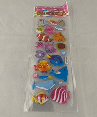 5 Different Sheets 3D Puffy Sea Creatures Stickers Bulk Stickers for Kids