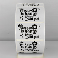 Happy to See You Stickers Labels Small Business Packaging Supplies