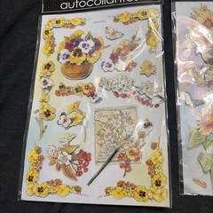 3D Glitter Vellum Jot Hand Made Stickers Flowers Butterfly NEW X2