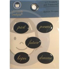LOT OF 2 LI’L DAVIS DESIGNS BUBBLE PHRASES PAST BLACK TRINKETS TREASURES Epoxy