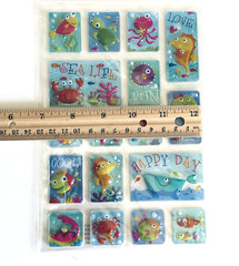 Autocollants Pop Up Sticker Turtles, Fish, Starfish, seahorse Stickers ST-345