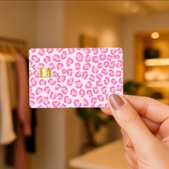 Cheetah Pink Glam Fashion Debit Credit Card Sticker Decal Money Bank Cash Cover