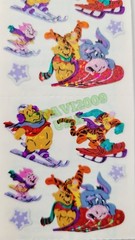 SANDYLION STICKER SHEET WINNIE THE POOH CARTOON CHRISTMAS SNOW BEAR RARE RETIRED
