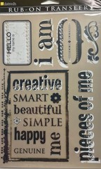 LOT OF 2 SETS DAISY D’S RUB-ON TRANSFERS IMAGES I AM FRAME PIECES OF ME HELLO