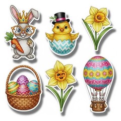 Choose ASet Bunny Rabbit Easter Tags Embellishments Junk Journal Scrapbook