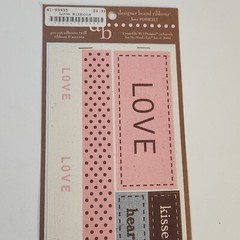 NEW Lot 8 MME Adhesive Twill Scrapbooking Kit Titles Word Labels Ribbon -G