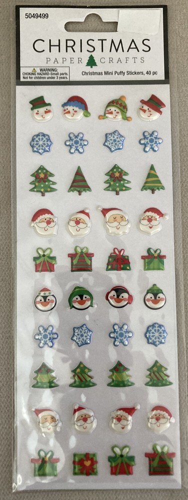 13 HL Christmas Paper Crafts Mini Icons Puffy Sticker Packs