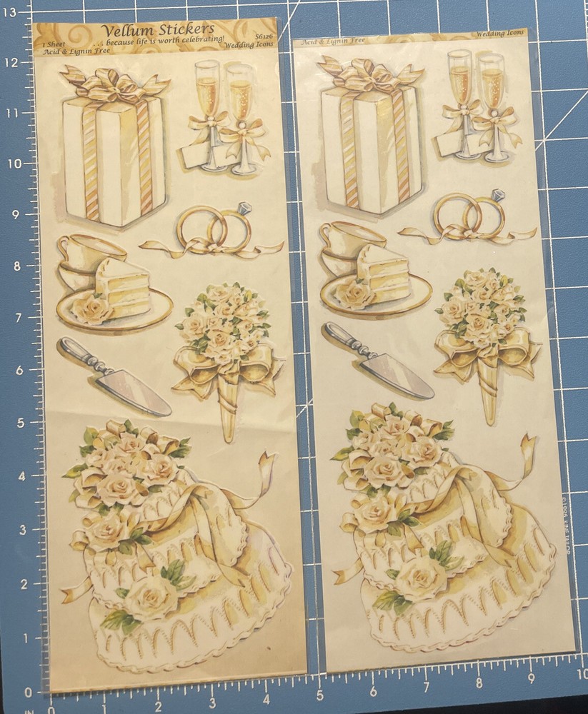 NRN Designs WEDDING ICONS Vellum Stickers – 2 Sheets