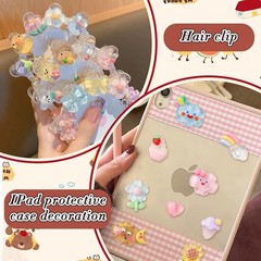 60PCS Cute Slime Charms Mixed Flatback Resin Set,60 Styles Multicolor