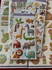 RARE BOY GIRL BABY – LOT #327 – VERY CUTE PUFFY STICKERS – ALPHABET ANIMALS TAGS
