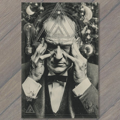 STICKER Mystic Thinker Geometric Triangles Esoteric Symbols Surreal Mind Power