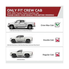 Running Boards Fit For 2022-2025 Toyota Tundra CrewMax, Carbon Steel