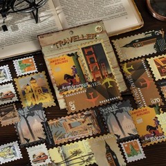 160 Pcs Aesthetic World Travel Stamp Stickers, Vintage Postage Decals with Si…