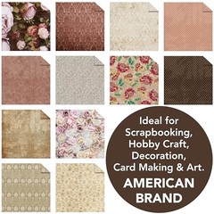 Vintage Flora 12×12 Scrapbook Paper Pad 36 Sheets Double Sided Cardstock Craftin