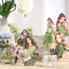 Fashion Lady Girl Transparent Stickers Journal Diary Collage Scrapbooking Crafts