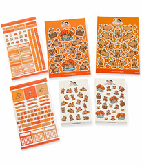 Hubman & Chubgirl Autumn Capybara Sticker set includes Hobonichi Month Kit